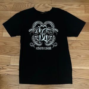 Roberto Cavalli Black Short Sleeve Graphic T-shirt